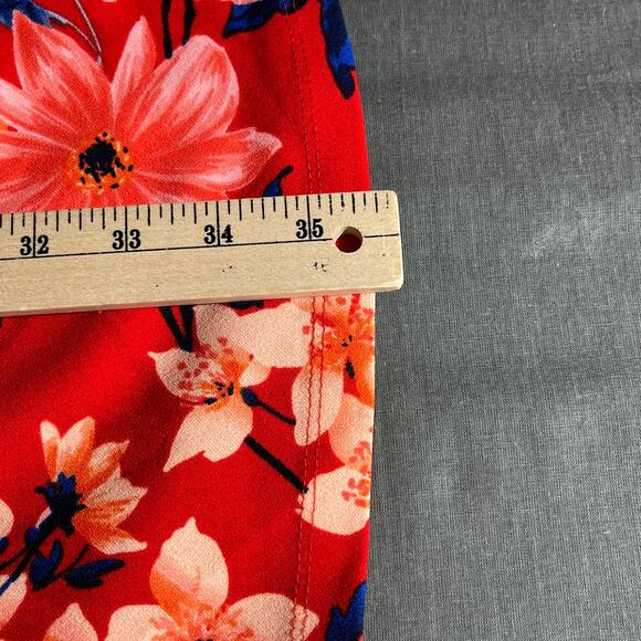 Guess Mini Dress Womens Size 14 Floral Faux Wrap Sleeveless Lined Artsy Retro - Picture 9 of 10